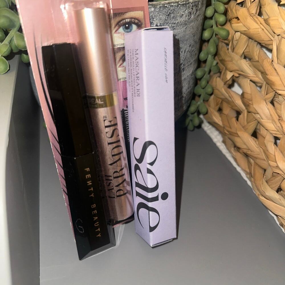 Saie, Fenty beauty, and L’Oréal Paris mascara bundle
